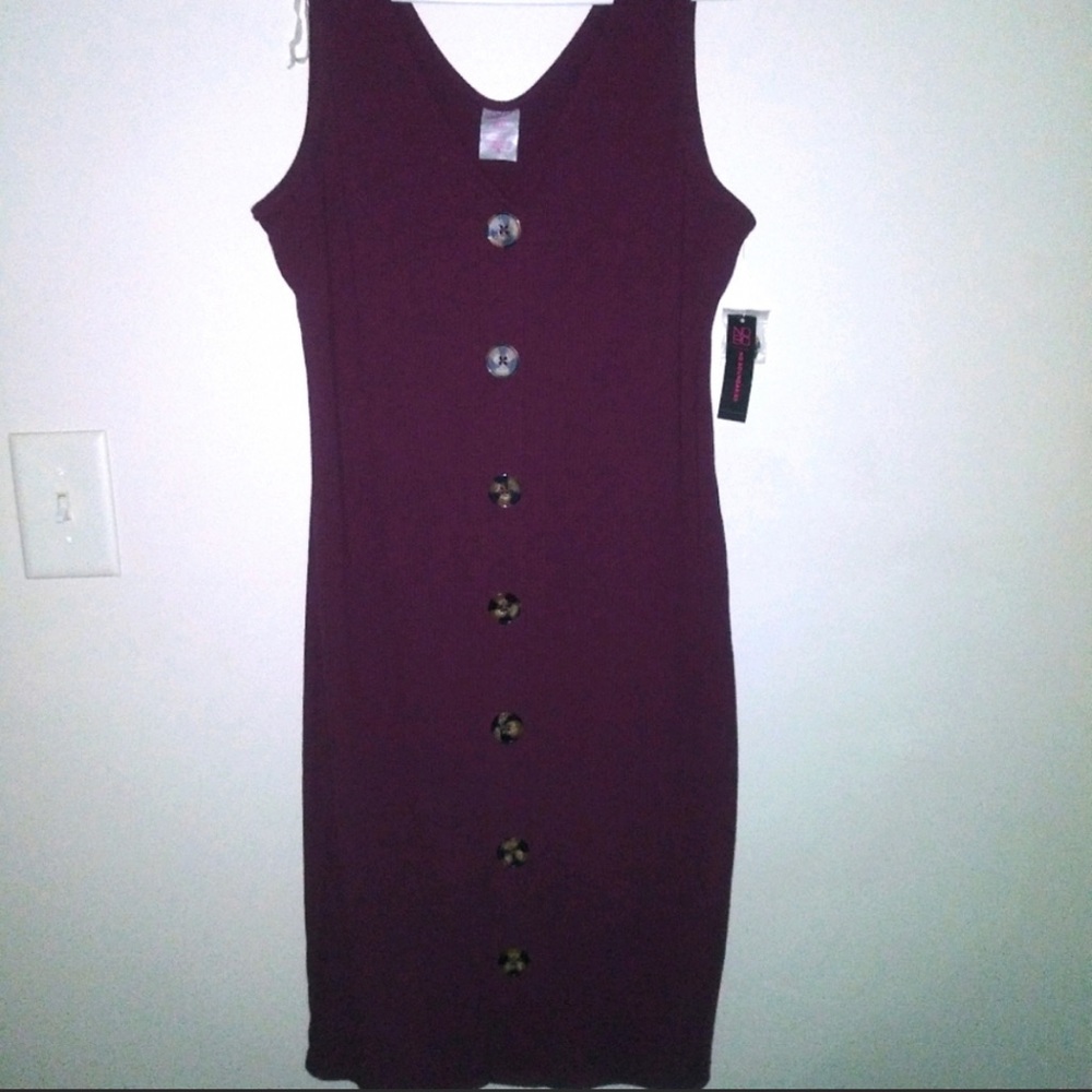 2 for $10 Plum colored ribbed midi dress